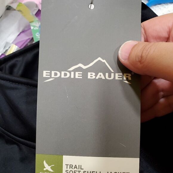 Eddie bauer jacket womens size xl black trail soft shell water resistant logo - Picture 8 of 9